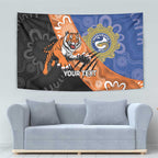 Personalised Tigers and Eels Rugby Tapestry Aboriginal Art