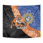 Personalised Tigers and Eels Rugby Tapestry Aboriginal Art