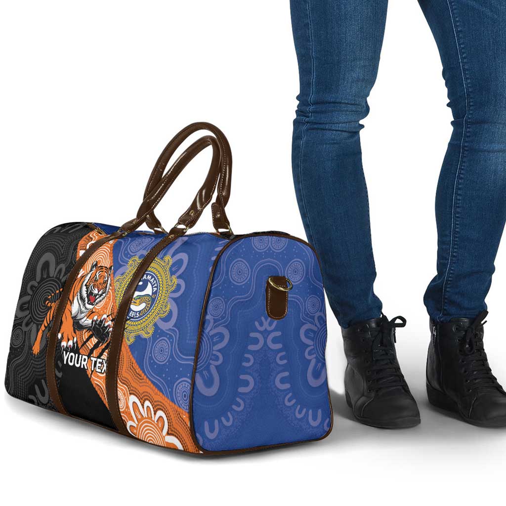 Personalised Tigers and Eels Rugby Travel Bag Aboriginal Art