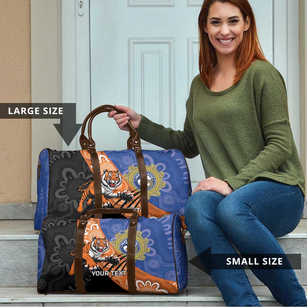 Personalised Tigers and Eels Rugby Travel Bag Aboriginal Art