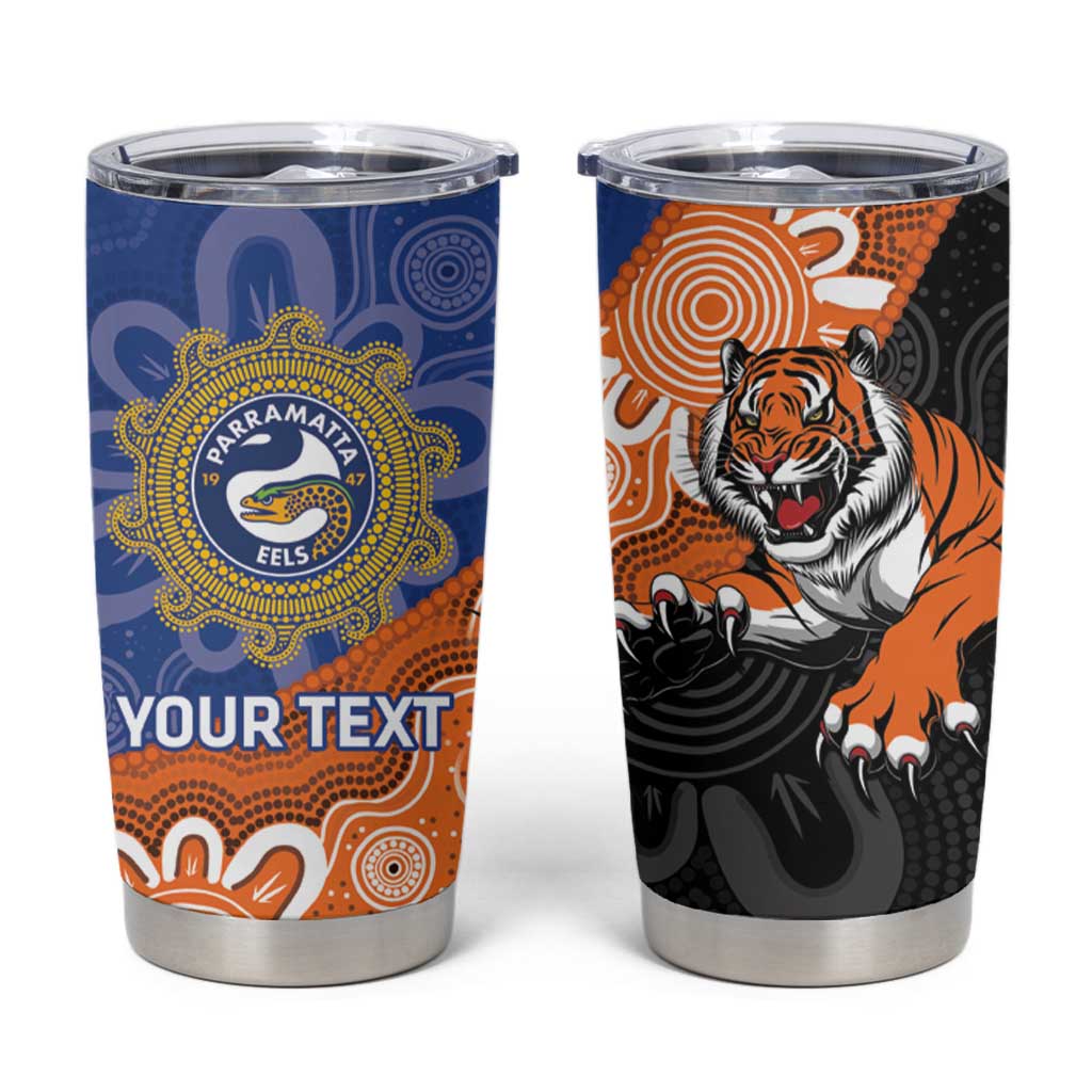 Personalised Tigers and Eels Rugby Tumbler Cup Aboriginal Art