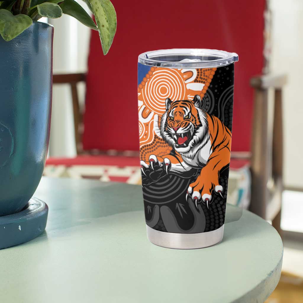 Personalised Tigers and Eels Rugby Tumbler Cup Aboriginal Art