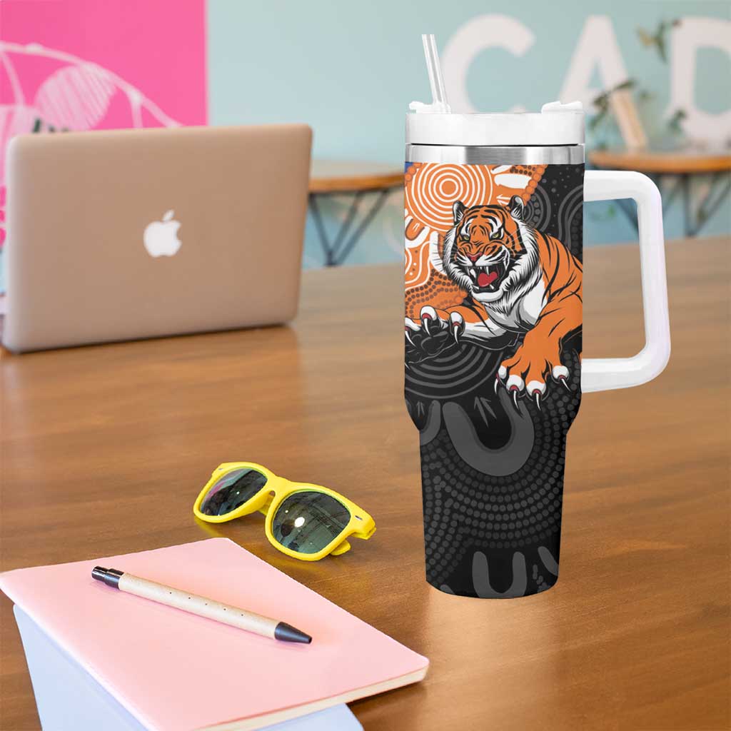 Personalised Tigers and Eels Rugby Tumbler With Handle Aboriginal Art