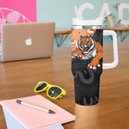 Personalised Tigers and Eels Rugby Tumbler With Handle Aboriginal Art