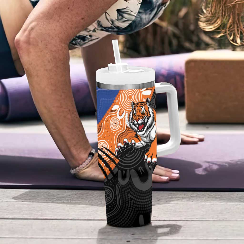 Personalised Tigers and Eels Rugby Tumbler With Handle Aboriginal Art