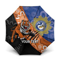 Personalised Tigers and Eels Rugby Umbrella Aboriginal Art