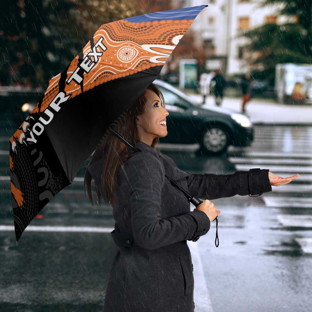 Personalised Tigers and Eels Rugby Umbrella Aboriginal Art