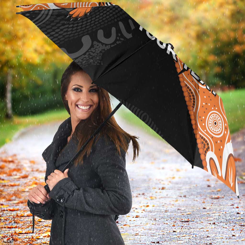 Personalised Tigers and Eels Rugby Umbrella Aboriginal Art