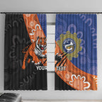 Personalised Tigers and Eels Rugby Window Curtain Aboriginal Art