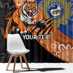 Personalised Tigers and Eels Rugby Window Curtain Aboriginal Art