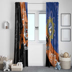 Personalised Tigers and Eels Rugby Window Curtain Aboriginal Art