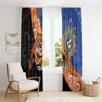 Personalised Tigers and Eels Rugby Window Curtain Aboriginal Art