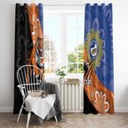 Personalised Tigers and Eels Rugby Window Curtain Aboriginal Art