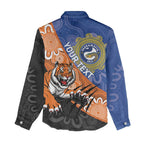 Personalised Tigers and Eels Rugby Women Casual Shirt Aboriginal Art