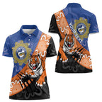 Personalised Tigers and Eels Rugby Women Polo Shirt Aboriginal Art