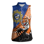Personalised Tigers and Eels Rugby Women Sleeveless Polo Shirt Aboriginal Art