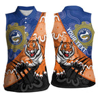 Personalised Tigers and Eels Rugby Women Sleeveless Polo Shirt Aboriginal Art