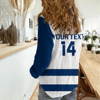 Personalised Geelong Football 2023 Women Casual Shirt Go Cats White Sporty Style LT14