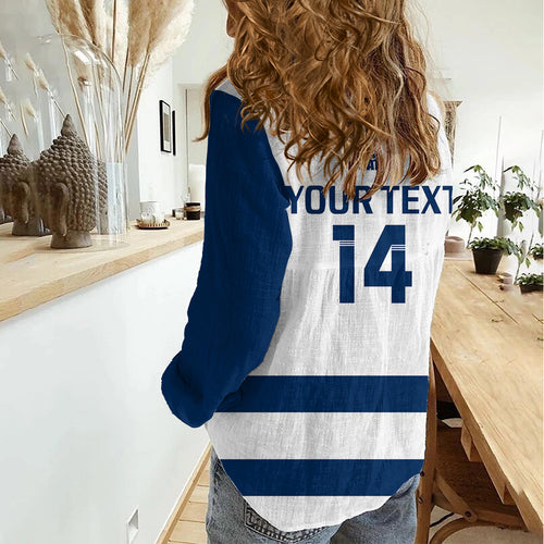 Personalised Geelong Football 2023 Women Casual Shirt Go Cats White Sporty Style LT14