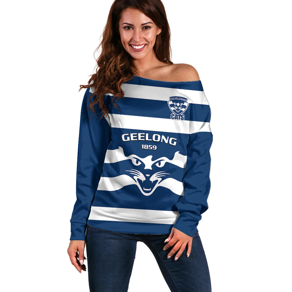 personalised-geelong-football-2023-off-shoulder-sweater-go-cats-navy-blue-sporty-style