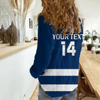 Personalised Geelong Football 2023 Women Casual Shirt Go Cats Navy Blue Sporty Style LT14
