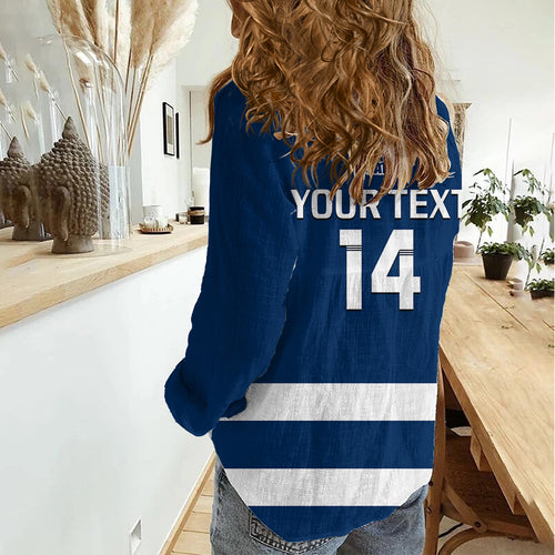 Personalised Geelong Football 2023 Women Casual Shirt Go Cats Navy Blue Sporty Style LT14