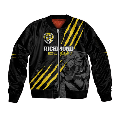 richmond-football-2023-sleeve-zip-bomber-jacket-go-tigers-sporty-style