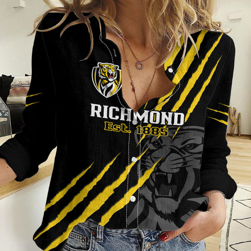 Richmond Football 2023 Women Casual Shirt Go Tigers Sporty Style LT14