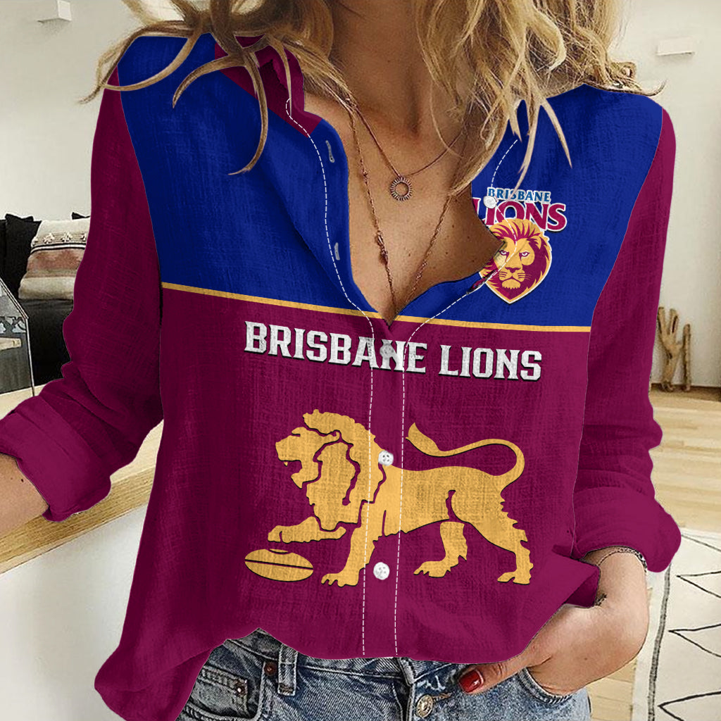 Brisbane Lions Football 2023 Women Casual Shirt Sporty Maroon Version LT14
