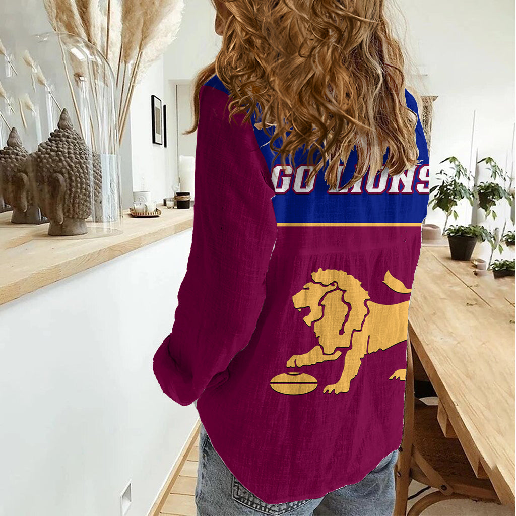 Brisbane Lions Football 2023 Women Casual Shirt Sporty Maroon Version LT14