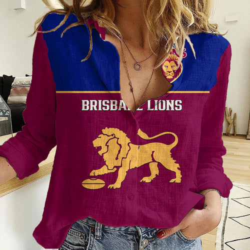 personalised-brisbane-lions-football-2023-women-casual-shirt-sporty-maroon-version