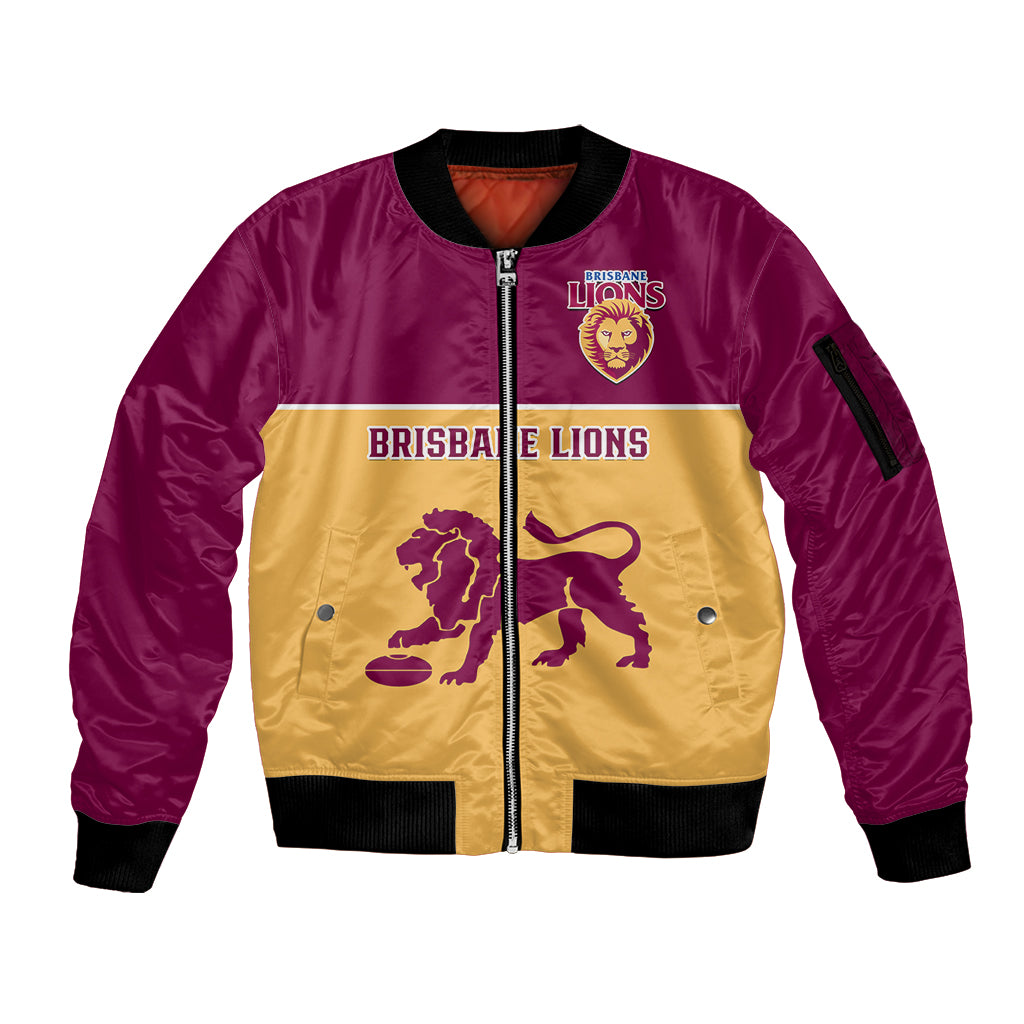 personalised-brisbane-lions-football-2023-sleeve-zip-bomber-jacket-sporty-gold-version