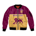 personalised-brisbane-lions-football-2023-sleeve-zip-bomber-jacket-sporty-gold-version