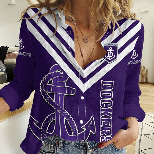 Fremantle Dockers Football 2023 Women Casual Shirt Go Freo Sporty Version 01 LT14