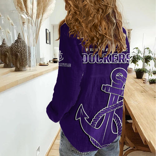 Fremantle Dockers Football 2023 Women Casual Shirt Go Freo Sporty Version 01 LT14