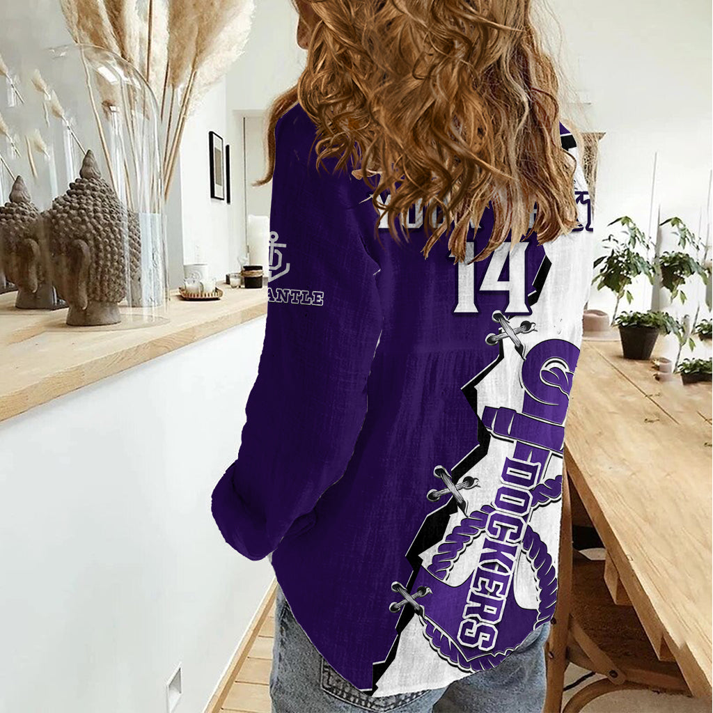 Personalised Fremantle Dockers Football 2023 Women Casual Shirt Go Freo Sporty Version 02 LT14