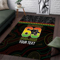 Penrith Panthers Rugby Custom Area Rug 60 Years Anniversary Black Polynesian Aboriginal Art