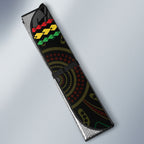 Penrith Panthers Rugby Custom Auto Sun Shade 60 Years Anniversary Black Polynesian Aboriginal Art