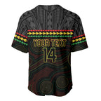 Penrith Panthers Rugby Custom Baseball Jersey 60 Years Anniversary Black Polynesian Aboriginal Art