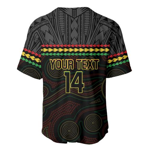 Penrith Panthers Rugby Custom Baseball Jersey 60 Years Anniversary Black Polynesian Aboriginal Art