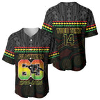 Penrith Panthers Rugby Custom Baseball Jersey 60 Years Anniversary Black Polynesian Aboriginal Art
