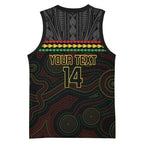 Penrith Panthers Rugby Custom Basketball Jersey 60 Years Anniversary Black Polynesian Aboriginal Art