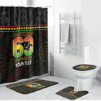 Penrith Panthers Rugby Custom Bathroom Set 60 Years Anniversary Black Polynesian Aboriginal Art