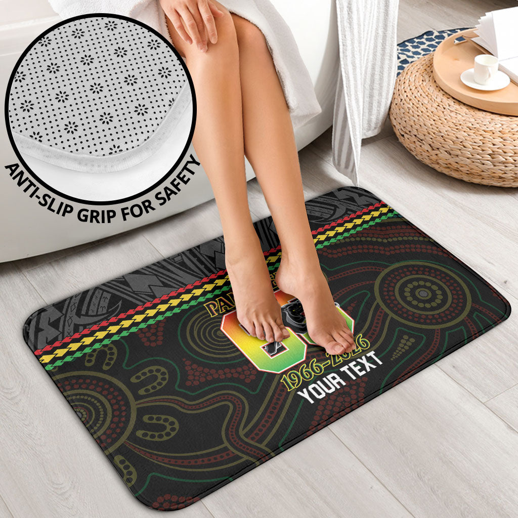 Penrith Panthers Rugby Custom Bathroom Set 60 Years Anniversary Black Polynesian Aboriginal Art