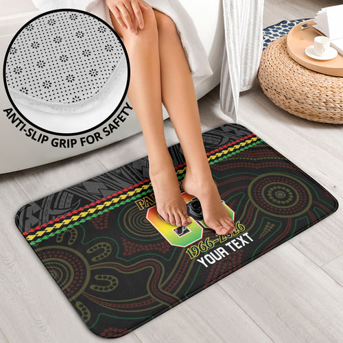 Penrith Panthers Rugby Custom Bathroom Set 60 Years Anniversary Black Polynesian Aboriginal Art