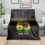Penrith Panthers Rugby Custom Blanket 60 Years Anniversary Black Polynesian Aboriginal Art