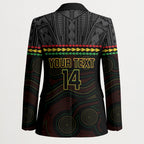 Penrith Panthers Rugby Custom Blazer 60 Years Anniversary Black Polynesian Aboriginal Art