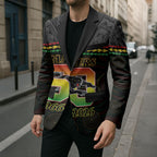 Penrith Panthers Rugby Custom Blazer 60 Years Anniversary Black Polynesian Aboriginal Art