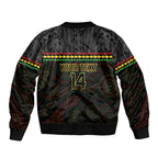 Penrith Panthers Rugby Custom Bomber Jacket 60 Years Anniversary Black Polynesian Aboriginal Art