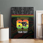 Penrith Panthers Rugby Custom Canvas Wall Art 60 Years Anniversary Black Polynesian Aboriginal Art